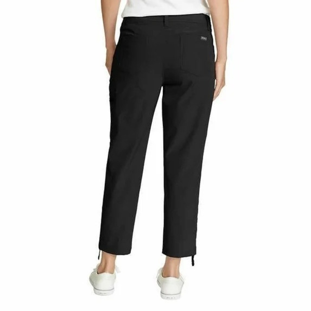 Eddie Bauer Black Ripstop Hiking‎ Cargo Pants Womens 8 Adjustable Cuffs Stretch - Picture 12 of 12